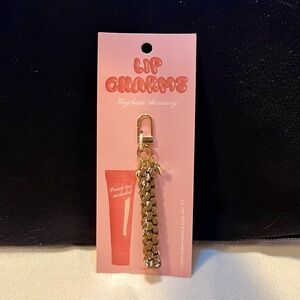 Gold Lip Charm Keychain Accessory